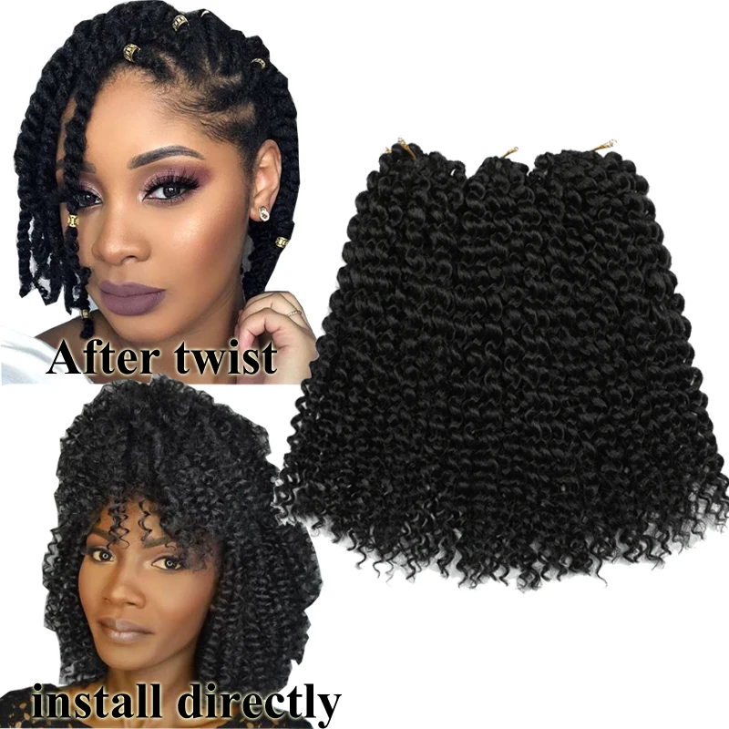 

Marley bob Kinky Curl 3 pieces/pack 8 Inch Afro curly Twist Hair Synthetic Crochet Braiding Hair Extension