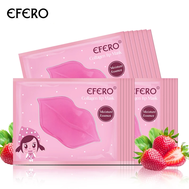 

EFERO Natural Organic Anti Aging Wrinkle Lip Sleeping Mask Moisturizer Lip Mask Crystal Collagen Lip Mask, Pink