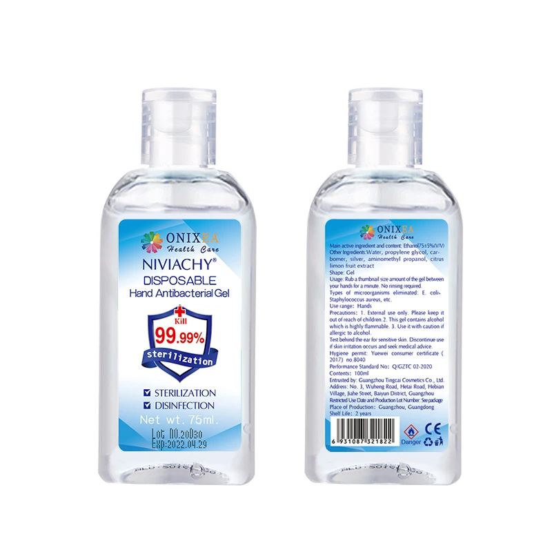 

Factory Customized 75% Alcohol Kill 99.99% Germs Hand Wash Mini Waterless Wash Free Gel Hand Sanitizer Liquid, Transparent liquid