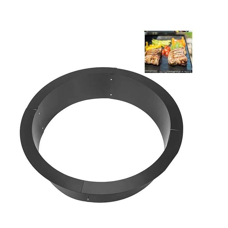 

Stianless steel Grill DIY Campfire Ring Fire Pit Ring 36 Inch Solid Steel Fire Pit Liner Ring 1.3 inch Thick