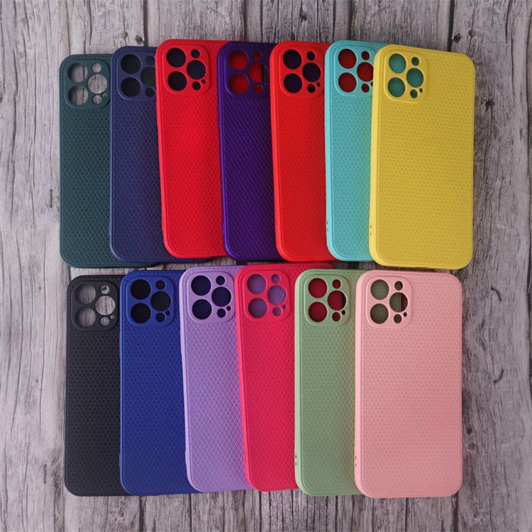 

Manufacturer Supplier mobile phone bags case For iPhone 12 pro 6.1 Bright color cross texture tpu cell phone cover