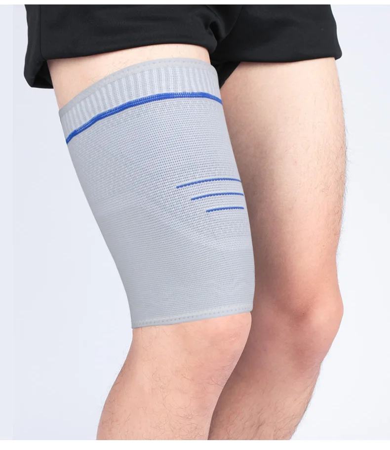 

New Arrival Elastic Compression Sleeve Thigh Support Brace for Sports Weight Loss Slimming Thigh Trimmer Protector Leg, Black, blue, gray, pink