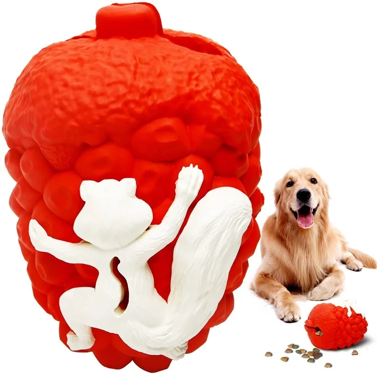 

Low Price Pet Dog Vocal Latex Toy Red Pine Nut Shape Pet Chewing Toy Dog