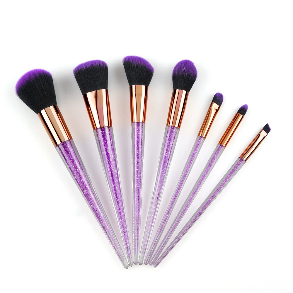 

7pcs Professional custom cosmetic makeup eyeshadow brush set, Purple crystal