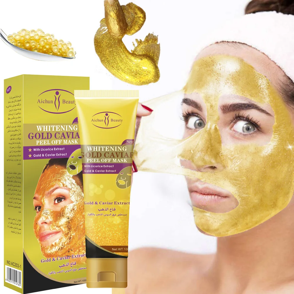 

Wholesale Skin Care Peel Off Face Mask Deep Cleaning Whitening Blackheads Remover 24k Gold Caviar Peel Off Face Mask