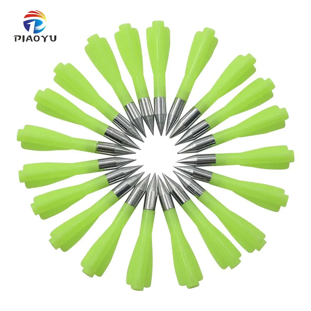 PIAOYU  20 Pcs Per Bag Professional Green  Arrowhead Powerful Shooting Range Shooting Archery Equipment 20 Pcs Per Pack