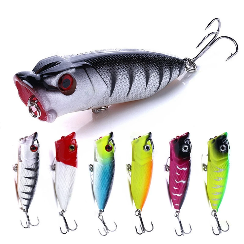 

Top Right 11g 65mm P1003 Topwater Fishing Lure Artificial Concave Convex Big Mouth Popper Plastic Hard Bait