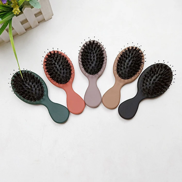 

Top selling black customized plastic boar bristle hair brush,oval paddle hair brush wholesale, Any color