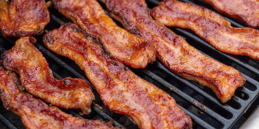 Variety of spiced bacon options displayed in a platter