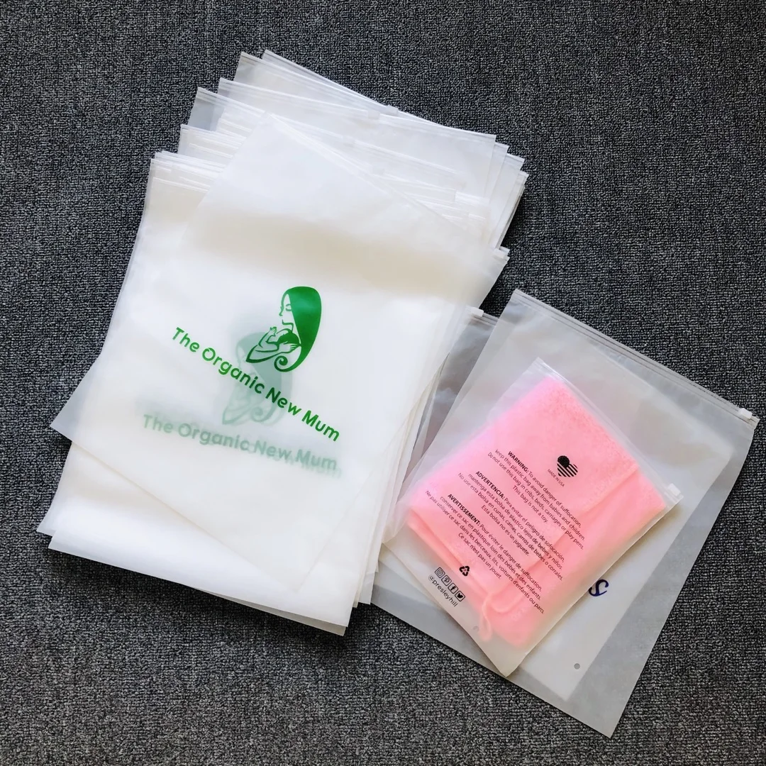 Customized logo  zip lock bag Frosted matte zip bag waterproof  plastic packing bag