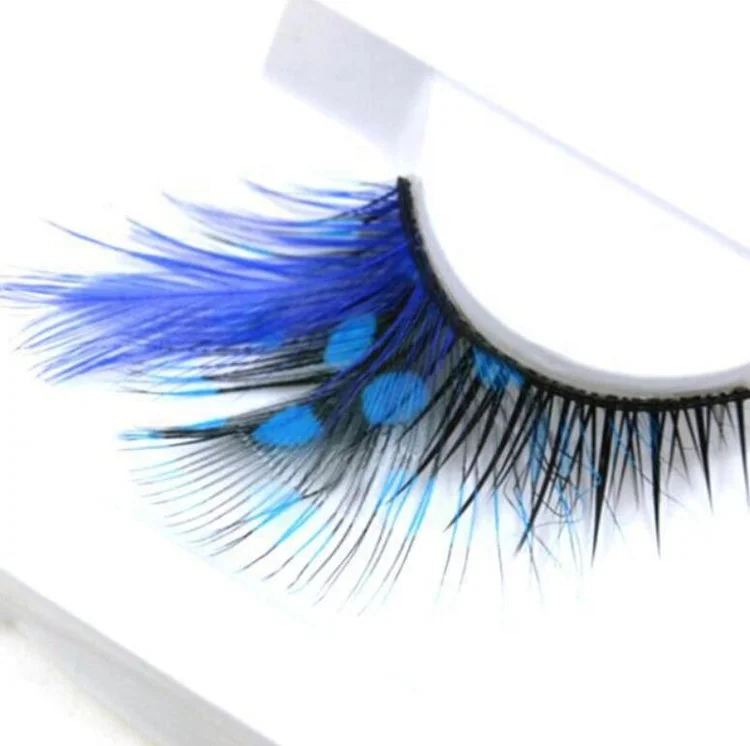 

Holiday Party Dramatic 25MM 30MM 3D 8D 9D 10D 20D Premade Eyelashes False Eye Extensions Decorative Colorful Feather Lash Fan