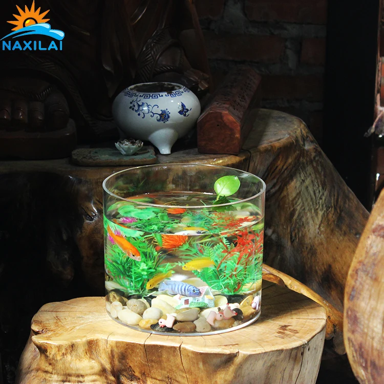 
NAXIALI Small Acrylic Cylindrical Fish Tanks Clear Acrylic Aquarium Fish Tank Acrylic Aquarium Manufacturers 