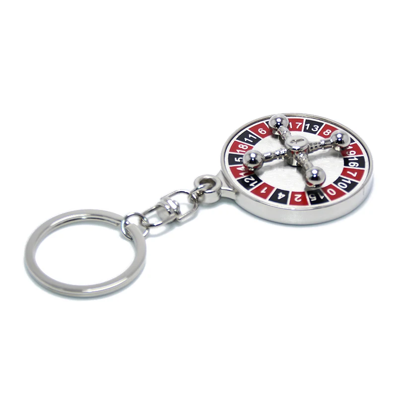 New Rotatable Rudder Compass Russian Roulette Key Chain Key Ring Pub Bar Toy 