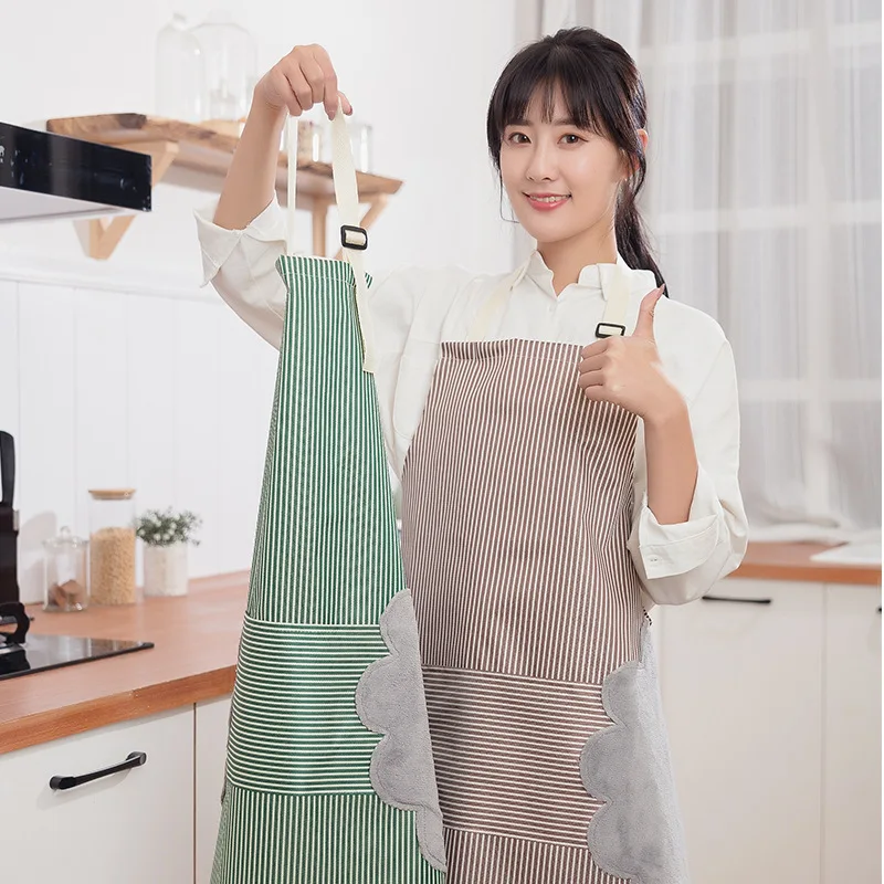 

Household hand-wiping waterproof apron female fashion cute waist waist Japanese-style kitchen adult cooking oil-proof apron