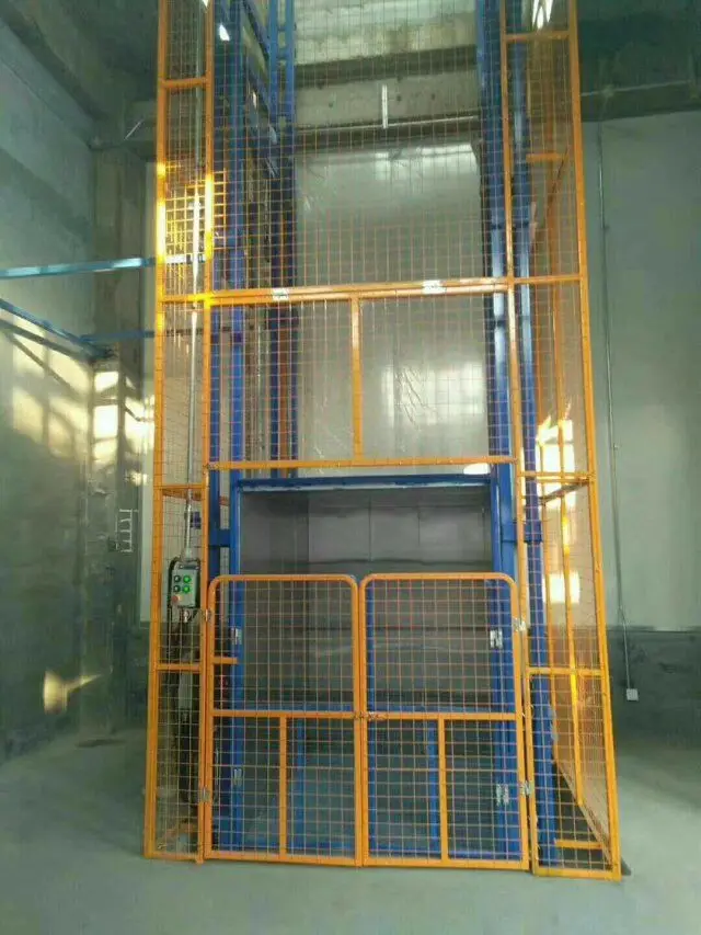 立式固定式电动液压仓库导轨货物升降机