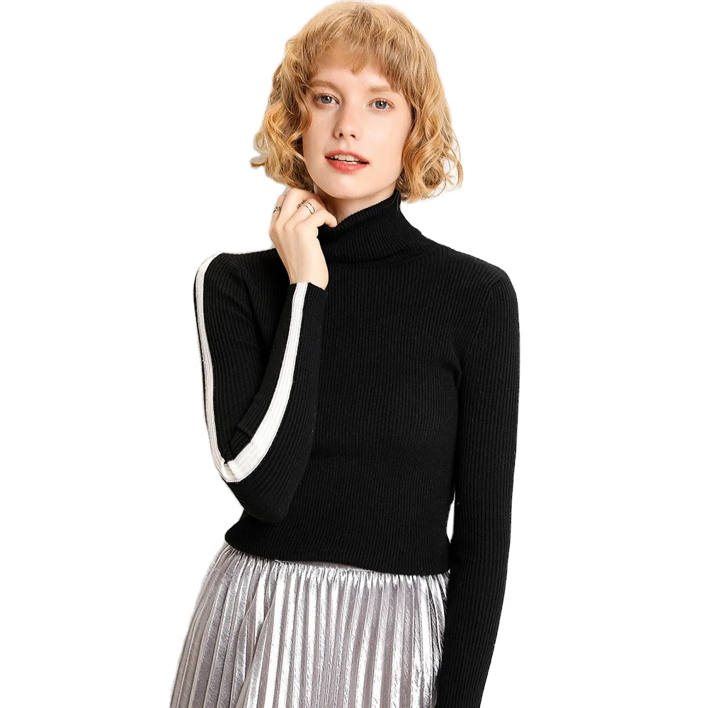 

2021 Wholesale sweater Long Sleeve womens winter clothing knitwear Pullover Casual turtleneck sweaters women knitted
