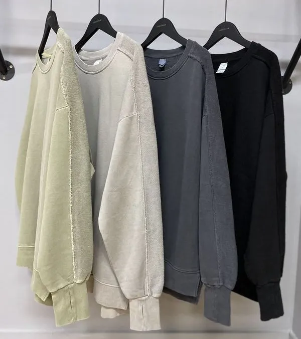 

Wholesale Hoodie Men100% Cotton Fleece Hoodie Sweater Heavyweight Washed Stone Hoodie Sweater with Round Neck Distressed Sweater