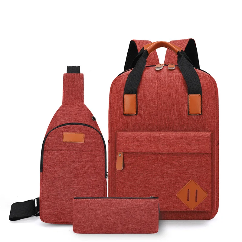 

Casual School Backpack Set Students Travel School Bookbag Teens Schoolbag, 4 colors or customized