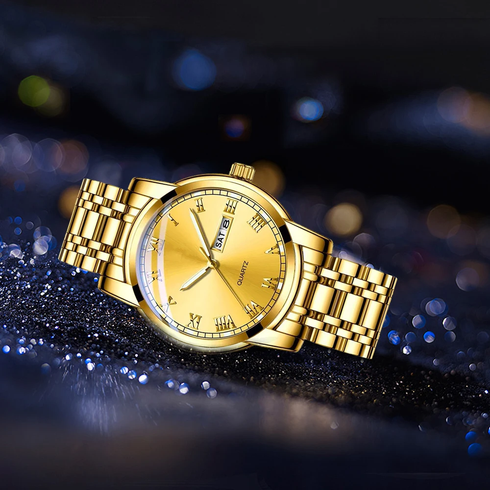 

Best Orologio Stailees Steel Gold Mirar Woman Silver Bands Straps Quartz Watch For Men In Spanish French Relogios De Quartzo