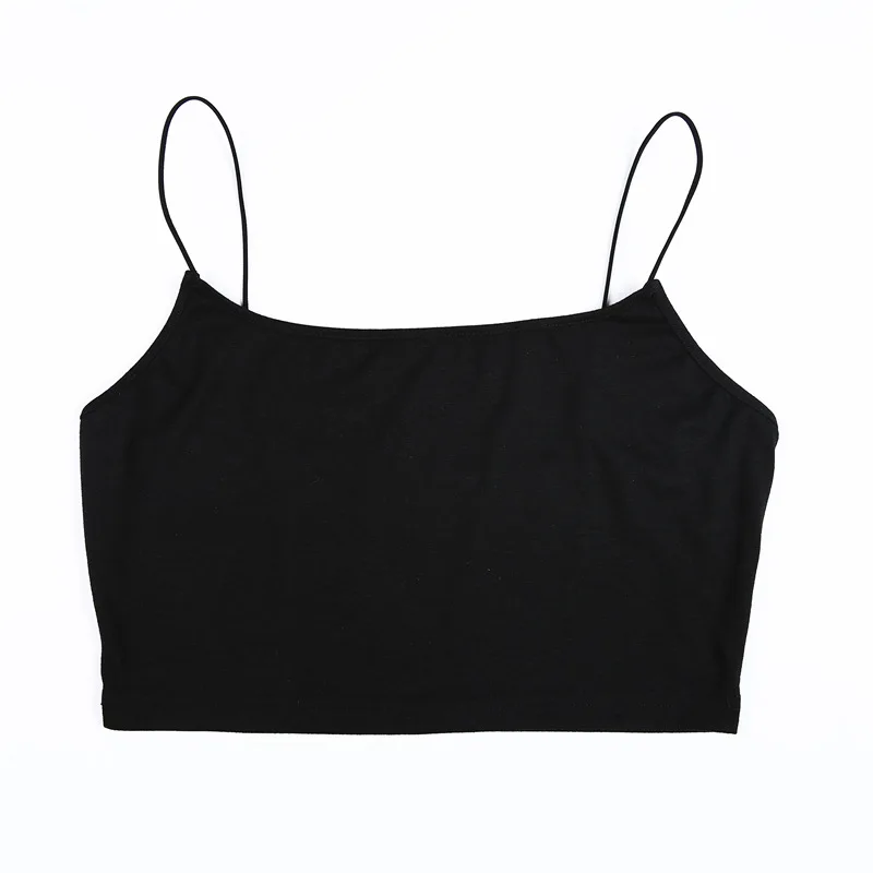 

Summer Women's New Solid Color Slim Knitted Camisole Vest Women, Black