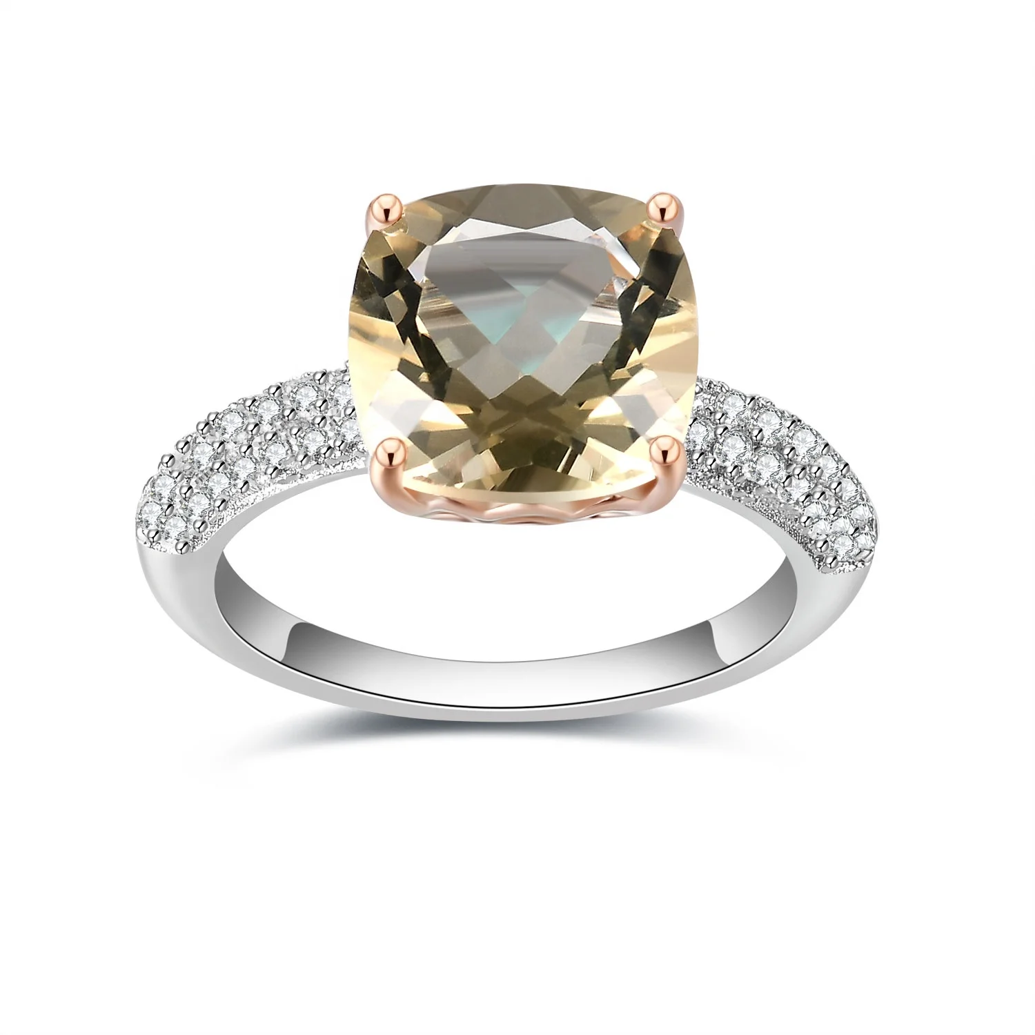 

C8346 3 Years Plating Lasting Abiding Jewelry Wholesale Square Stone Low Moq Silver Ring