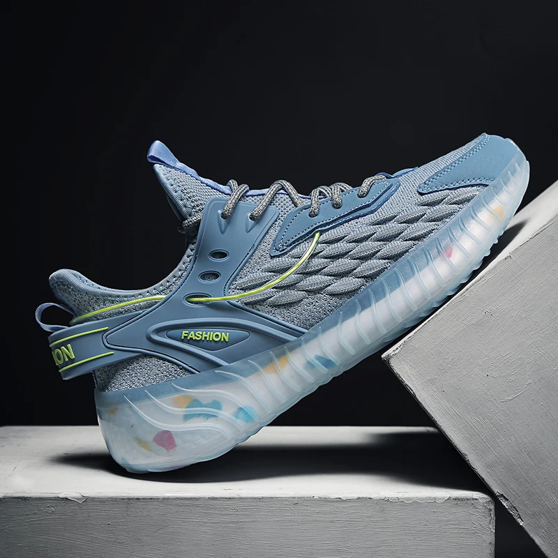 

Factory Wholesale High Quality Unisex Breathable Sneakers Men's Knitted Mesh Running Shoes Casual Sports Shoe