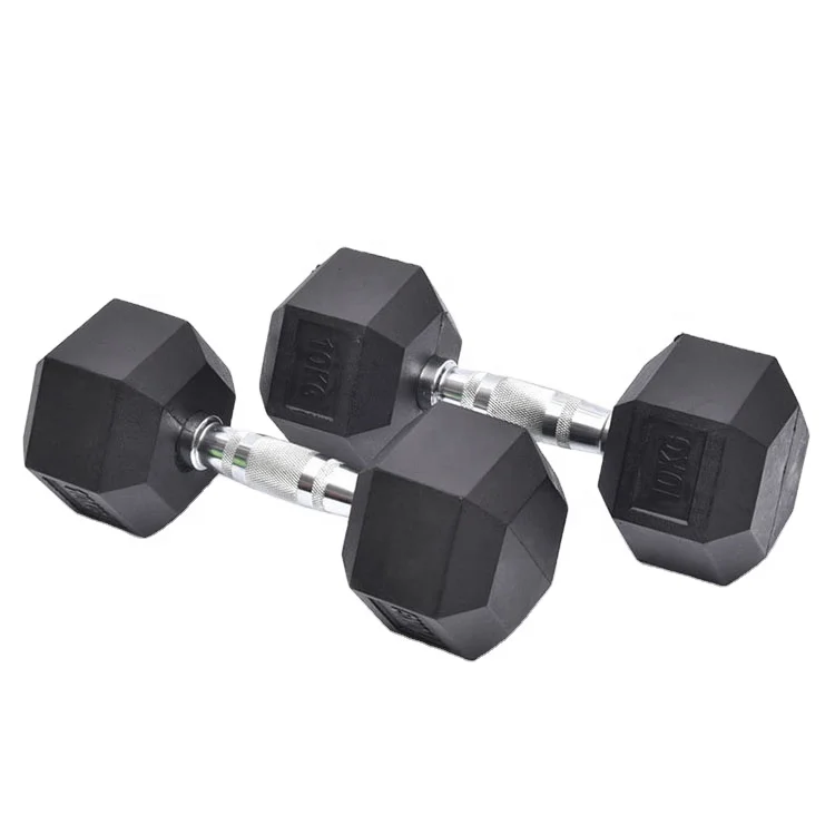 

Hot Sale Fitness Rubber Hex Dumbbells Weights Dumbbell Sets, Black