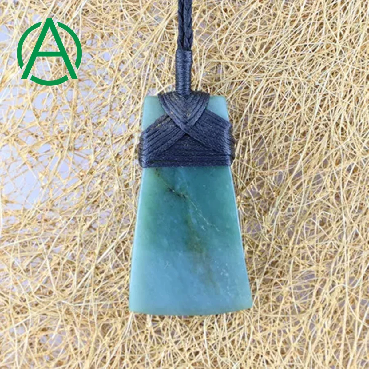 

ArthurGem Nh052 Canadian Nephrite Jade Fish Hook Carving Necklace Pendant