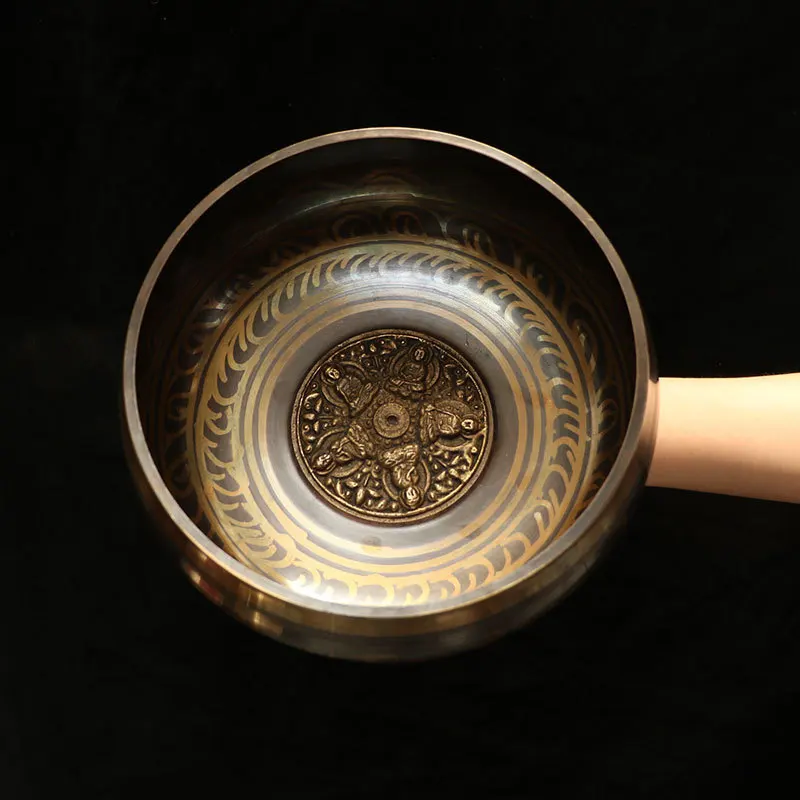 20cm Handmade Tibetan Singing Bowl Sets with Cushion & Leather Mallet
