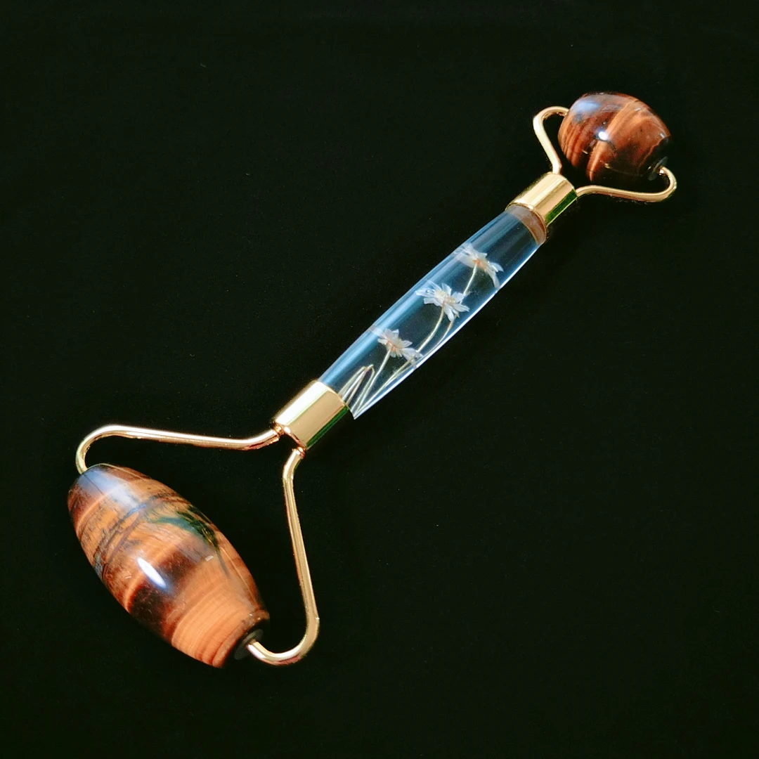 

Chinese supplier Natural Tiger Eye Jade Roller Face Massager for Sale quartz facial roller Facial Roller