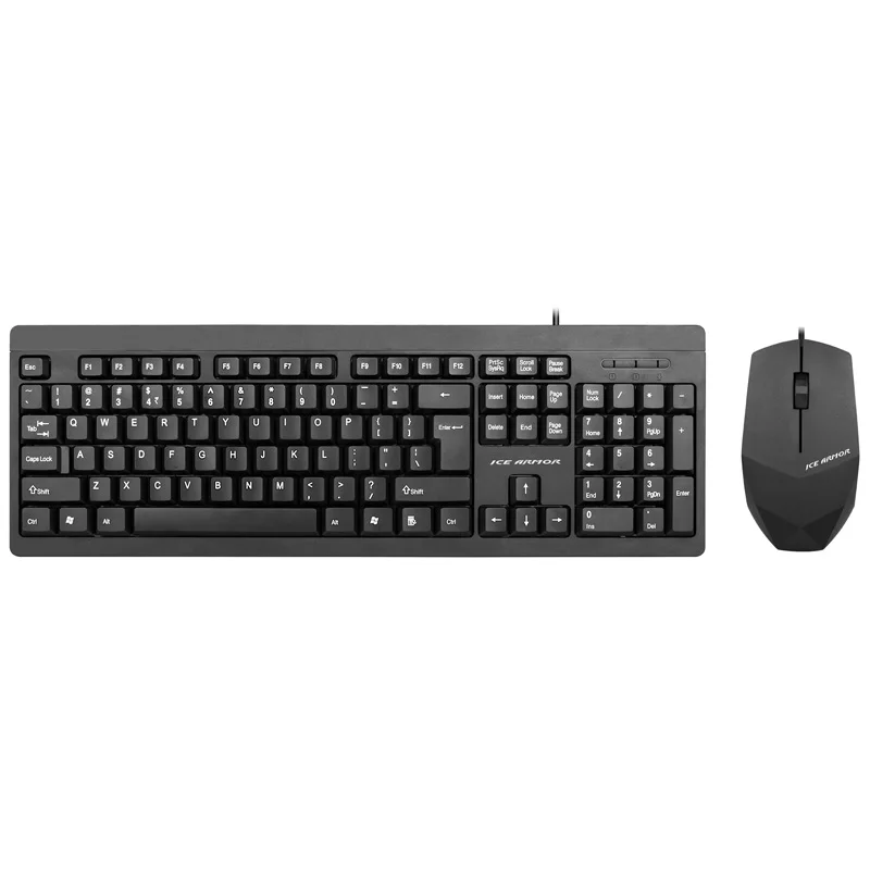 

Standard ICE ARMOR BT200 1200DPI 3D Optical Mouse Wear Resistant Slip Fashion Business Mouse And Keyboard Combo, Black