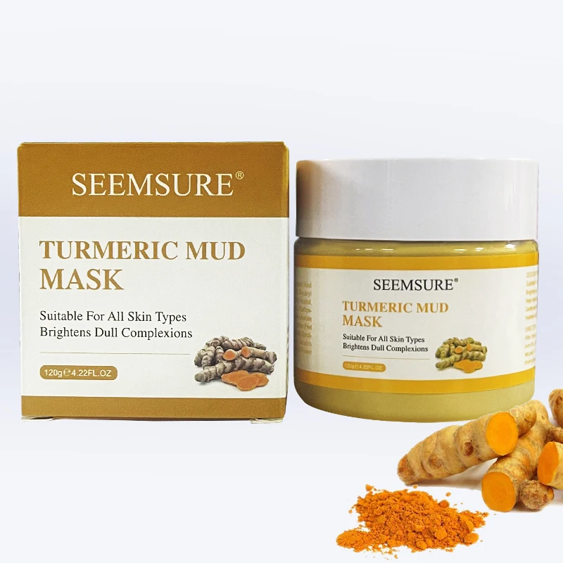 

Best Selling Private Label Anti-Acne Cleansing Mud Tumeric Clay Facial Facemask Skin Care Organic Turmeric Mud Face Mask