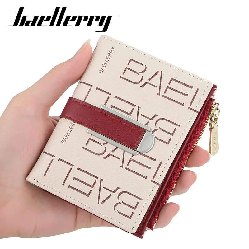 

Baellerry DR066 Letter Print Women's Wallet Mini Zipper Tassel Multi-card Multi-function Coin Purse Trend Card Holder for Women, Coffee,beige