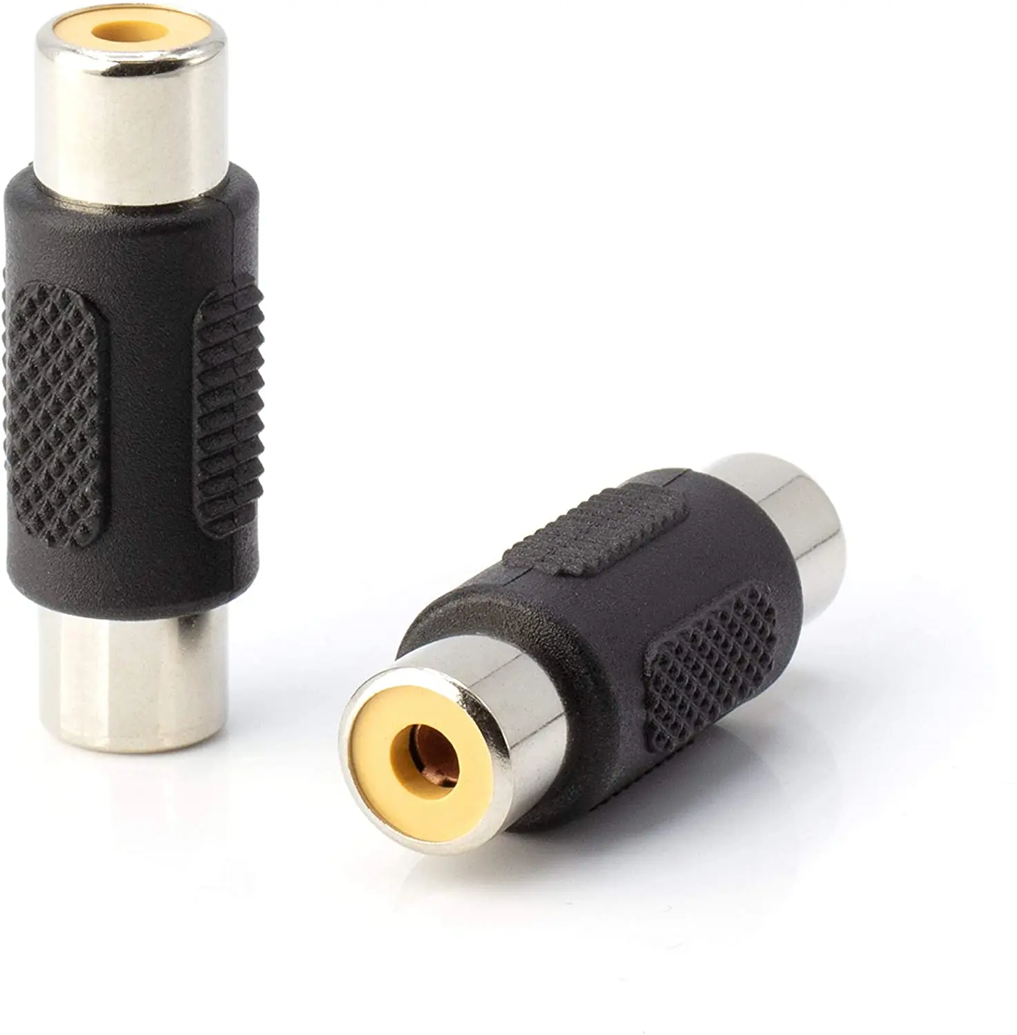 2pcs Gold Plated Brass RCA Phono Coupler Female to Female Audio Video Adapter 