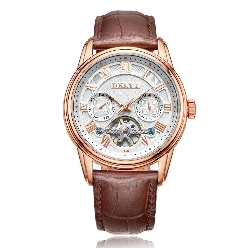 

China Factory Branded Watch Stainless Steel Skeleton Case Back Custom Automatic Man Watches