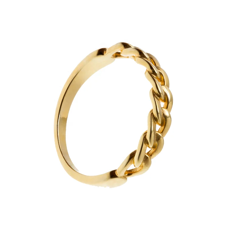 

Gemnel dainty 925 silver jewelry plated gold minimalist chain link ring