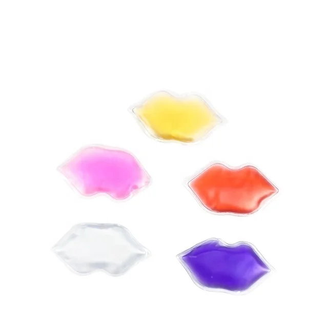 

Eco-friendly reusable safety warming soften lip shaped ice gel pad for lip pack anti wrinkles heat cold pack cosmetic beautycare, Pink, red, yellow, purple, blue and so on