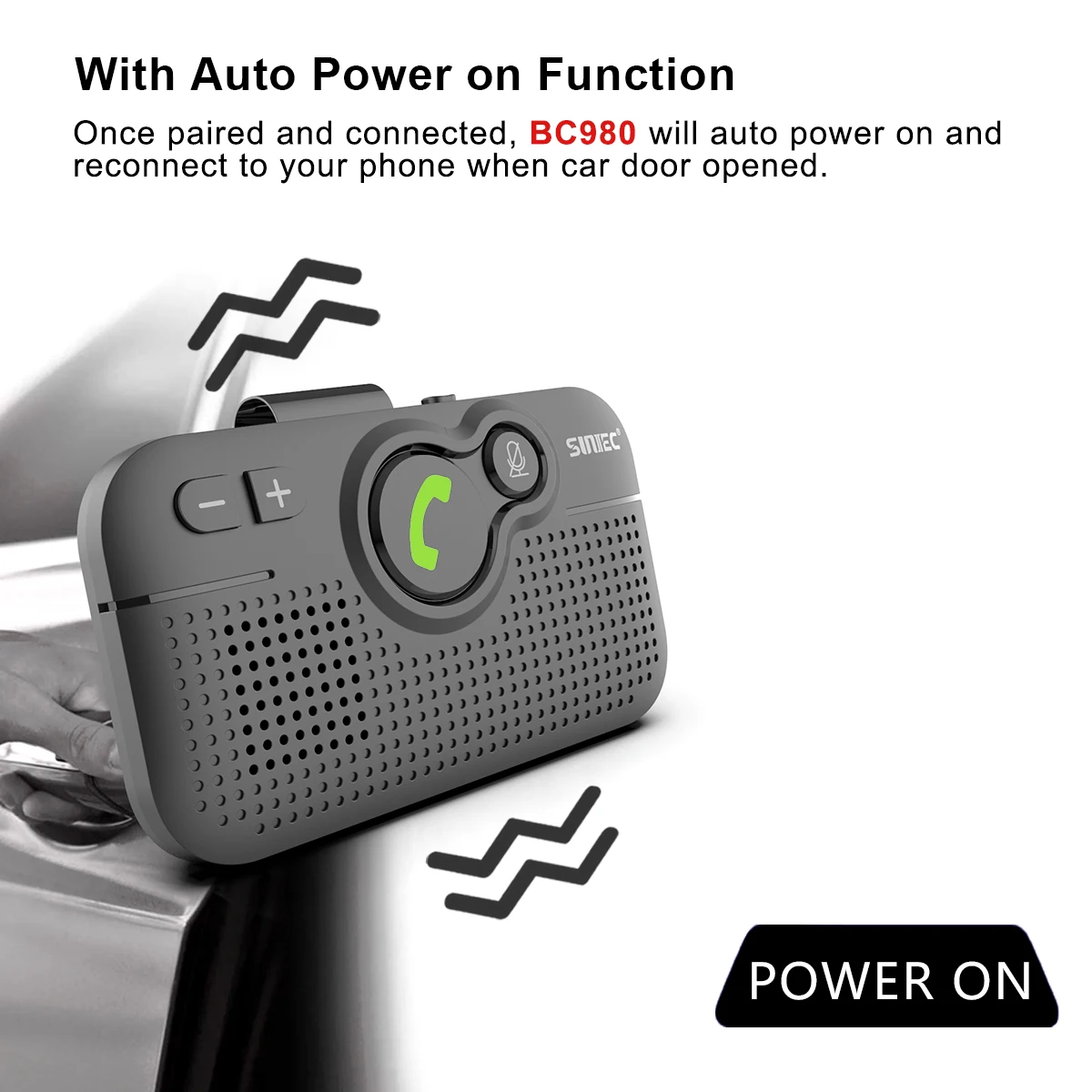 Bluetooth 5.0 Handsfree Car Kit Sun Visor Clip Audio Adapter Wireless Receiver Multipoint Speakerphone Auto Stereo Mp3 Player - ANKUX.COM