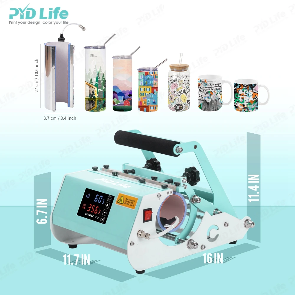 

PYD Life 2023 Factory Price 20oz 30oz Touch Screen Sublimation Skinny Tumbler Heat Press Machine for Tumbler Cups