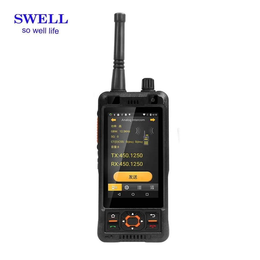 

swell 5KM DMR walkie talkie S35W handy talkie satellite 4G rugged phone 1.5Ghz dual camera 13MP outdoor rugged smartphone, Black