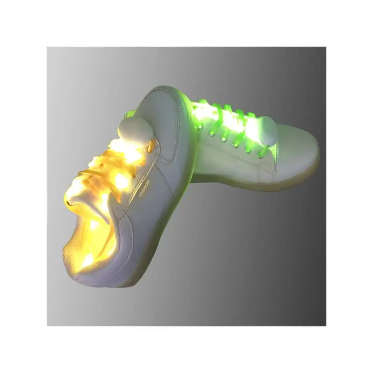 

Light Up LED Flashing Colorful Nylon Flat Led Glow Shoelace, Red,orange,yellow, green,blue, white, pink,rgb