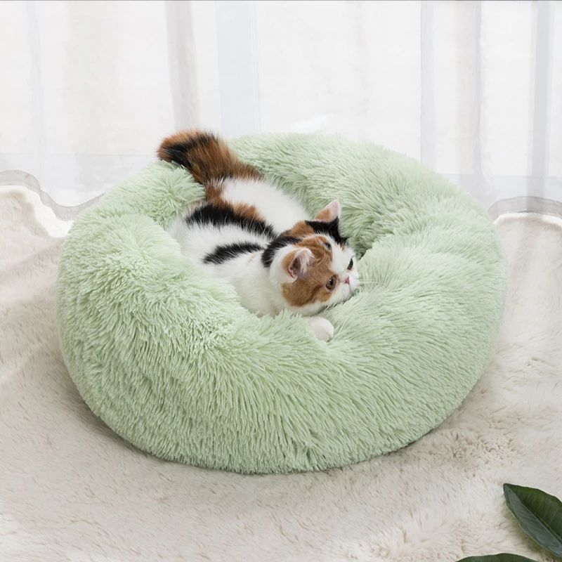 

Factory wholesale new 70 cm diameter warm soft plush pet bed