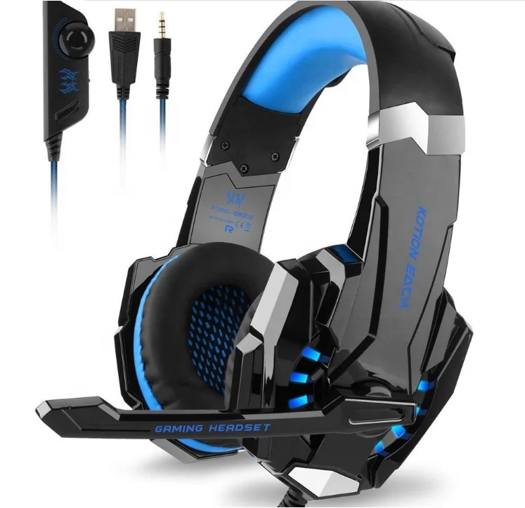 

G9000 3.5mm Stereo Gaming Headset Game Headphones Earphones Audifonos Mic LED Light for Mobile Phones PS4 PC Gamer