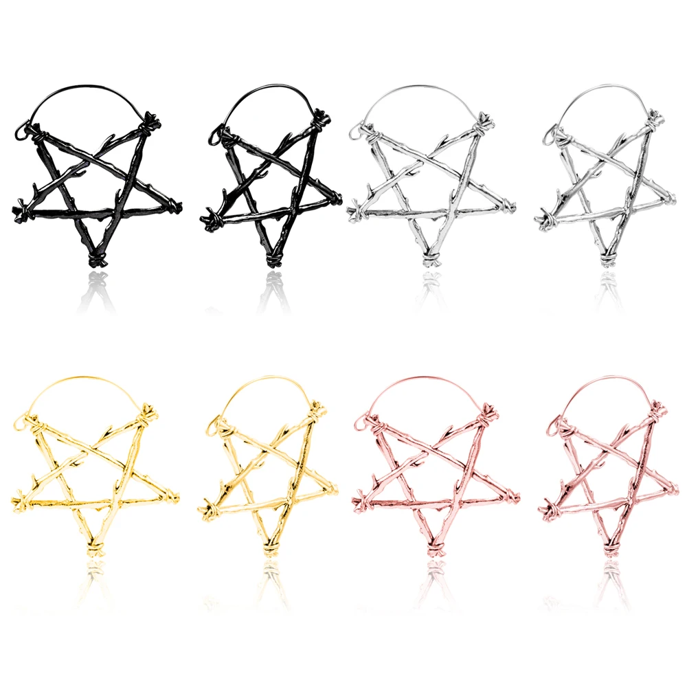 

316L Stainless Steel Industrial Barbells With pentagramme Shape Arrow Ear Piercing Body Jewelry Rose Gold steel earrings