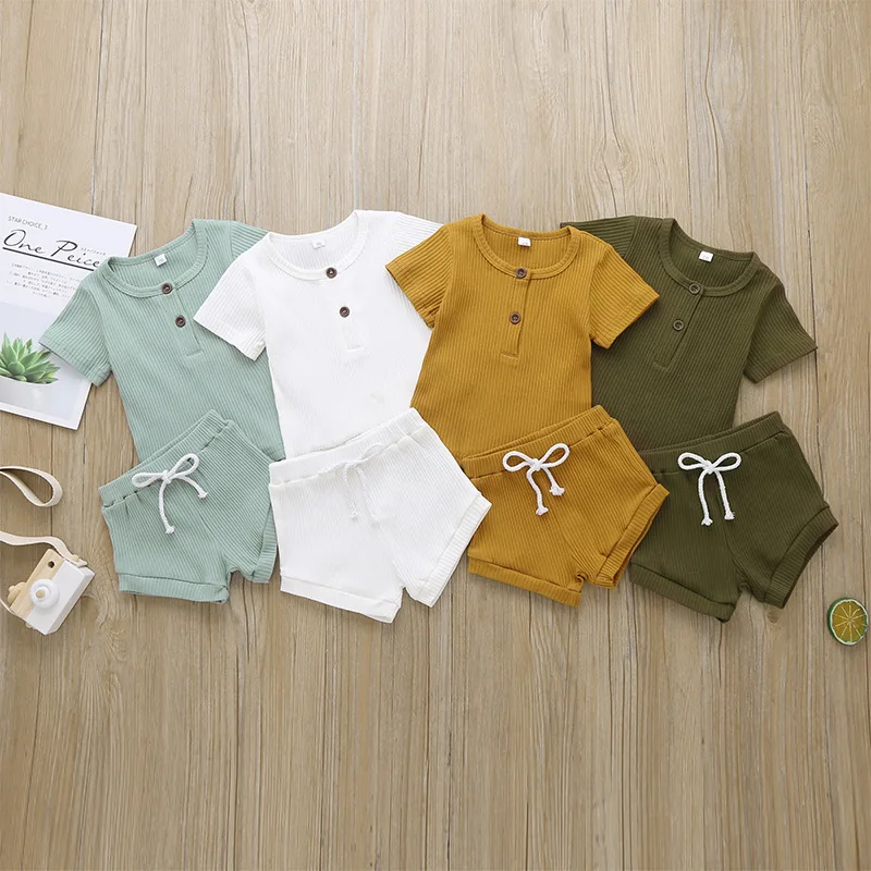 

Baby Sets Girl Outfit Summer Two Piece Sleeveless Top Shirt + Shorts Soft Cotton Material Kids Clothing Baby Clothes, Picture
