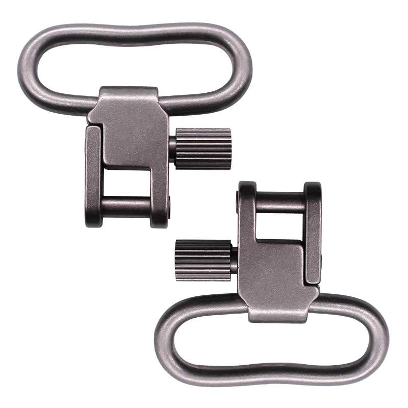 

1.25" All Metal Quick Detachable Tri-Lock Adjustable Sling Attachment QD Gun Swivel, Silver