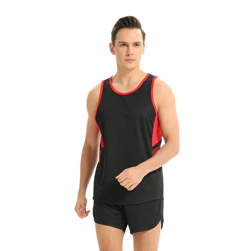 

Wholesale Custom Sublimation Printing Sleeveless Marathon Jersey Track and Field Uniforms suit for man, Accept custom made color
