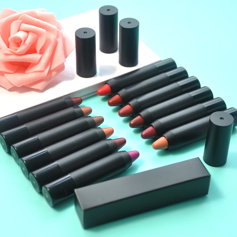 

Oem/Odm Custom Private Label 12 Colors Crayon Solid Lip Stick Long Lasting Vegan Matte Lipstick Waterproof Solid Lipstick
