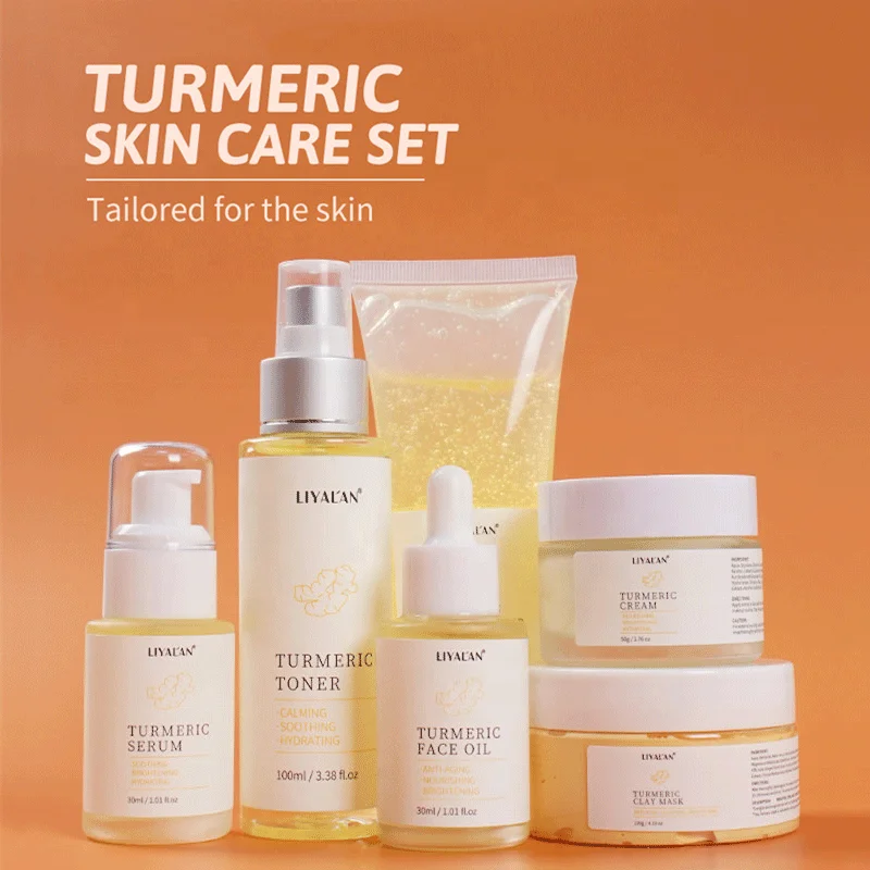 

Beauty Turmeric Skincare Cream Ginger Root Oil Whitening Anti-acne Facial Serum Kit Natural Organic Tumeric Face Skin Care Set