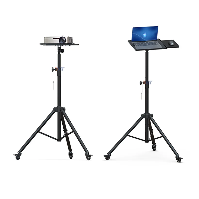 

20kg loading capacity up and down adjustable universal projector tripod stand with rolling wheels